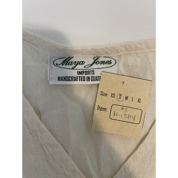 NWT Maya Jones Imports Size S Cream Tunic Tank Top 100%Cotton Handmade Guatemala - Picture 3 of 6